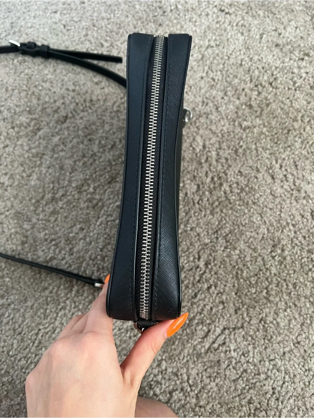 Michael Kors Black Crossbody Bag with Silver Chain